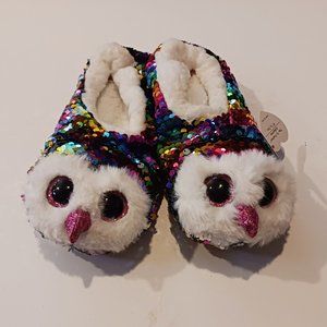 Ty Beanie Boo's Fashion Slipper Socks (Owen Owl) Size S 4-6 NWT